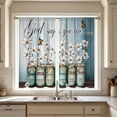 thumbnail image 5 of Mason Jar Daisy Butterfly God Quote Kitchen Curtain,Short Panel Window Valance for Sink,Breakfast Nook,Home Decor, 5 of 5
