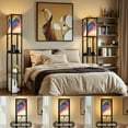 thumbnail image 4 of Floor Lamp with Shelves,Modern Dimmable Standing Lamp Set translucent rainbow Corner Display Bookshelf Lamp with 2 USB & 1 Power Outlet for Living Room & Bedroom, 4 of 5