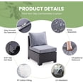 thumbnail image 5 of STARY Outdoor Wicker conversation sets, 7 Pieces Patio Furniture Sofa Set with Coffee Table, All Weather for Garden, Backyard, Balcony (Dark Gray), 5 of 7