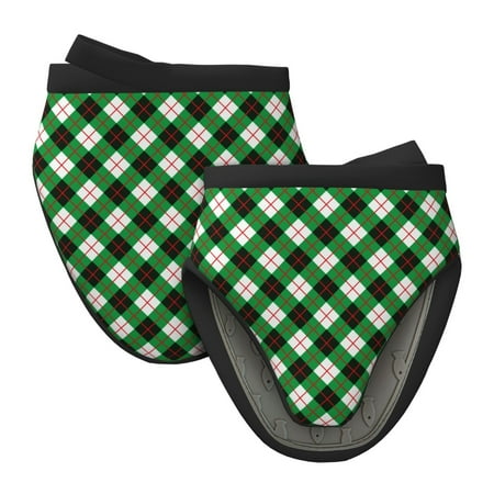 

Vsdgher Green Argyle Plaid Non-Slip Mini Oven Mitt Set Short Oven Mitts for Baking Grilling Barbecue Microwave 5.9 x5.9 in