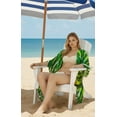 thumbnail image 4 of LA LEELA Women's Beach Bikini Cardigan Swimsuit Kimono L-XL Green, Leaves, 4 of 5