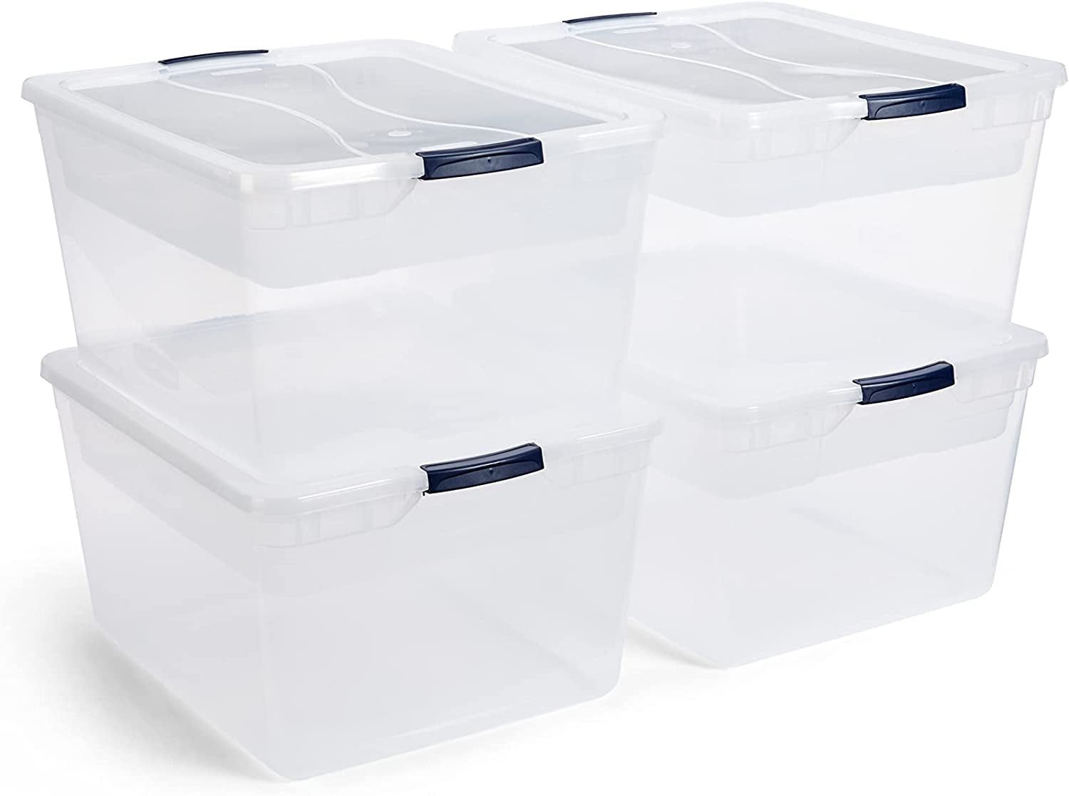 Rubbermaid Under the Bed Wheeled Storage Box 68 Qt Pack of 2 Plastic Containers with DualHinged