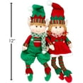 thumbnail image 7 of (2 pack) SCS Direct Elf Plush Christmas Stuffed Toys- 12" Boy and Girl Elves (Set of 2) Holiday Plush Characters - Fun Decorations and Toys for Kids, 7 of 7