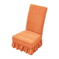 thumbnail image 1 of Orange Vibrant Elastic Seat Cover Set With Skirt Detail Easy-Clean Fabric For Kitchen And Dining Room Chairs #iYq1w, 1 of 6