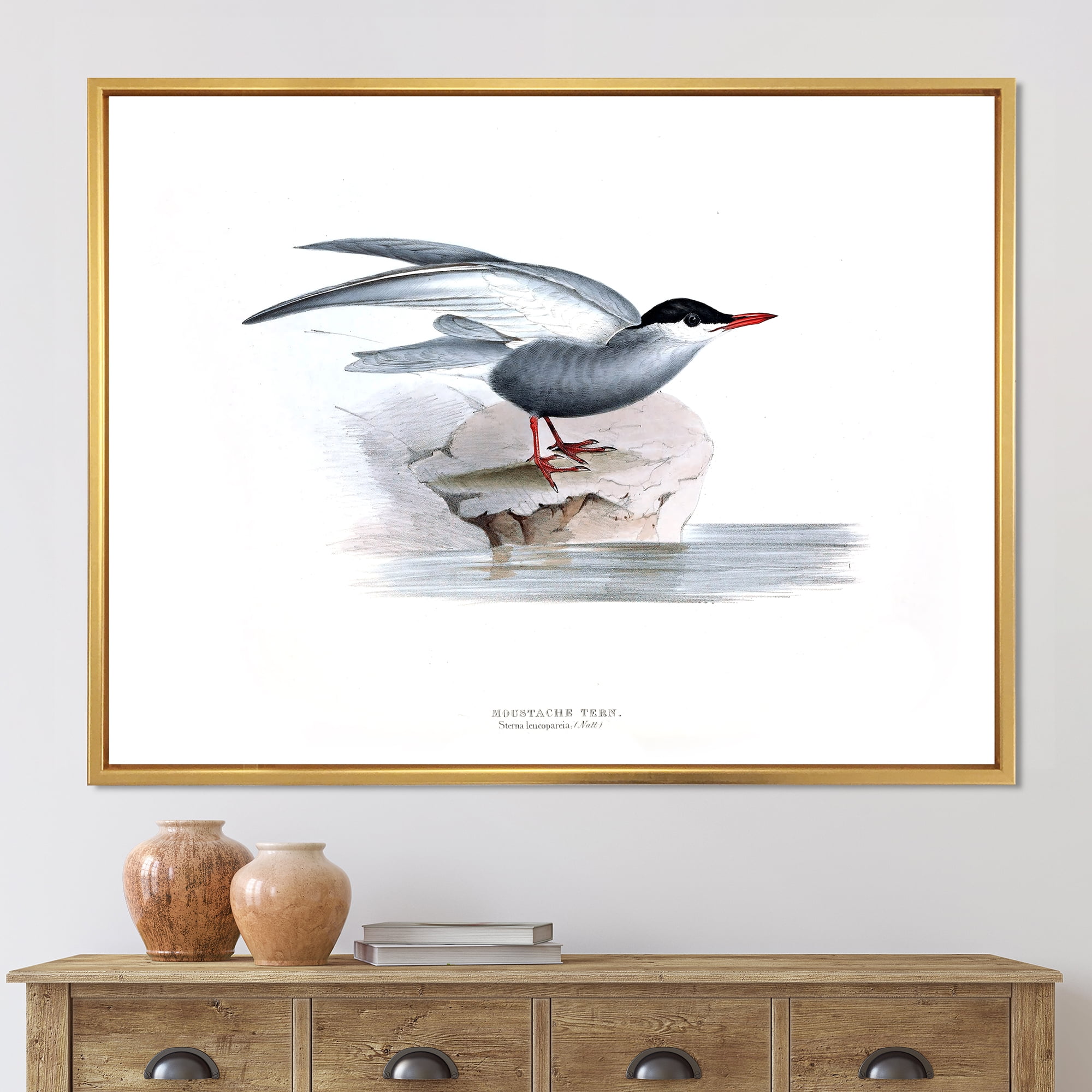 Designart 'Ancient Bird Of Europe I' Traditional Framed Canvas Wall Art Print