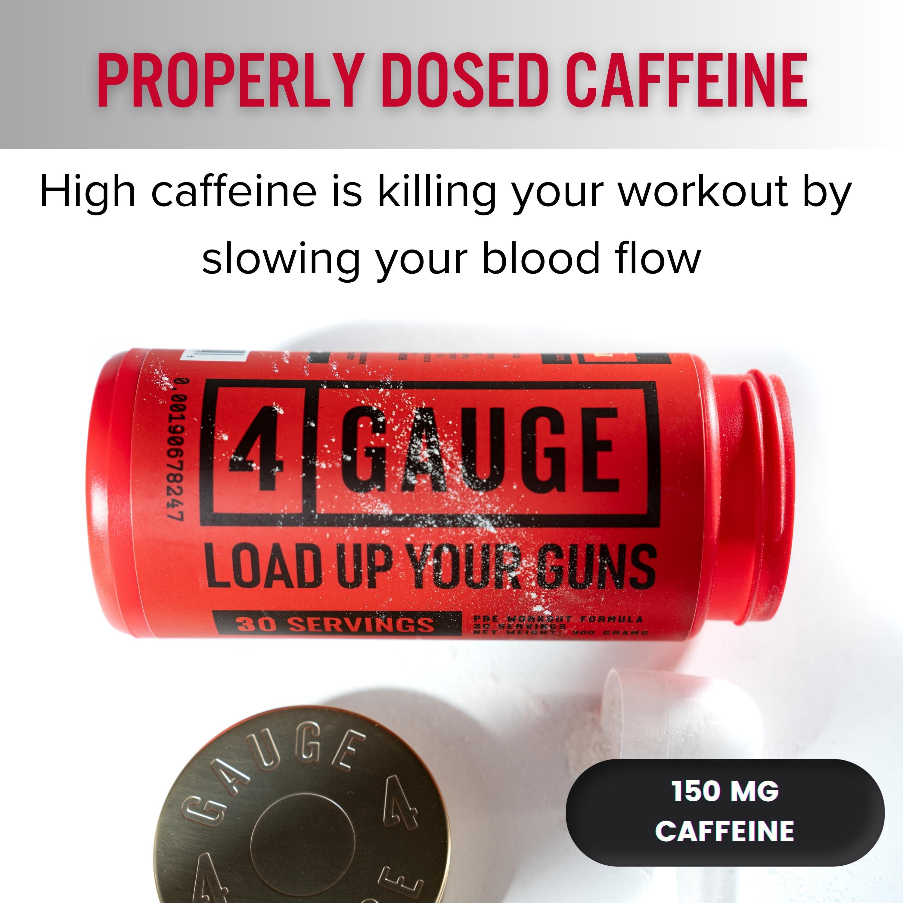 4 GAUGE Preworkout - Delicious, Smooth, Long Lasting Energy Without The Crash - No Artificial Sweeteners - Fruit Blast Flavor - 30 Servings - L-Citrulline Nitric Oxide Booster