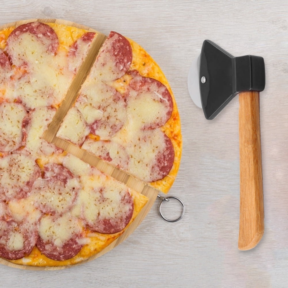 1x Stainless Steel Single-Wheel Axe Shape Household Pizza Cutter for Pizza Pies 