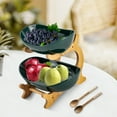 thumbnail image 5 of 2-Tier Countertop Fruit Basket Holder Ceramic Decorative Bowl Fruit Storage Stand, 5 of 17