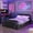 Purple+Black, variant on DRNANLIT Queen Size Upholstered Gaming Bed with Hydraulic Storage, Cyberpunk Pattern, Side-Lift Platform Bed, Black+Grey