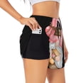 thumbnail image 1 of Balery Coffee Gnome (1) Pantalones cortos deportivos para mujer con forro y dos bolsillos, elásticos, para entrenamiento, gimnasio, yoga-Small, 1 of 7