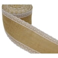 thumbnail image 3 of IBA Indianbeautifulart Burlap Ribbon For Diy&nbsp;Wedding Embellishments Gift Wrap Lace Wired Jute Trim Home Decor 10 Yard-3 Inches, 3 of 6