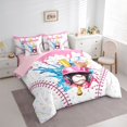 thumbnail image 3 of jejeloiu Baseball Helmet 7-Piece Bedding Comforter Set,Pink Ice Cream King Bedding Sets For Girls Teens Reversible, 3 of 8