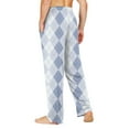 thumbnail image 4 of JGNGSHN Mens Plaid Pajama Pants Pjs Bottoms with Pocket Elastic Waist Wide Leg Trousers Casual Sleep Lounge Pants for Men, 4 of 7
