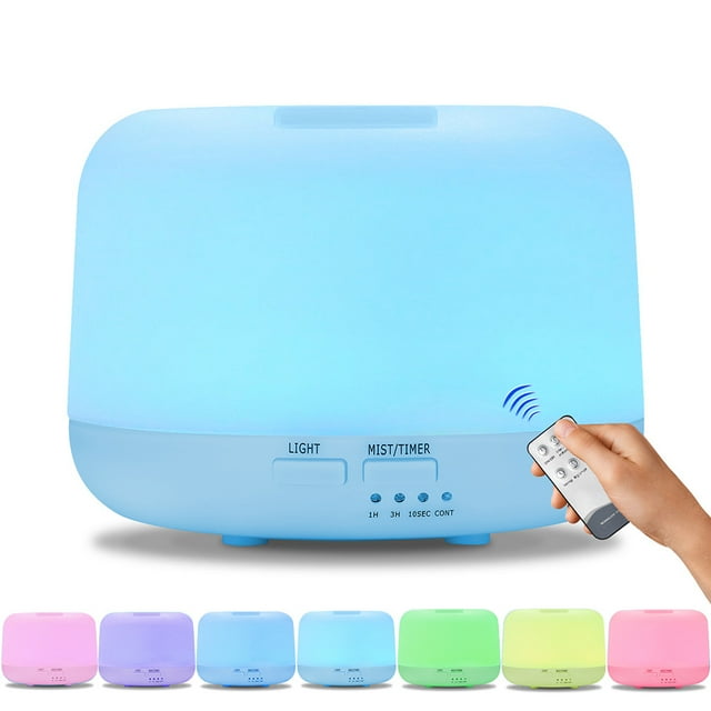 Cool Air Humidifier for Kids and Adults, Air Purifier, Relaxing Essential Oil Diffuser, 300ml Aroma, Colorful Warm Desk Lamp for Home Office, 17 x 12 cm