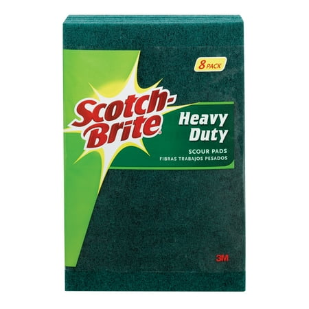 8 Pack Scotch Brite Heavy Duty Large Scour Pad 6" x 9" These Heavy Dut