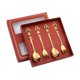 thumbnail image 1 of 4 Uds cuchara de café comida occidental tenedor cucharas juego de tenedores utensilios reutilizables de acero inoxidable cucharas de postre tenedores Dorado, 1 of 10