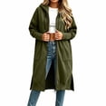 thumbnail image 3 of QIYAGBSA Hoodies for Women Long Zip Up Hooded Sweatshirt Side Slits with Pockets Casual Fall (Army Green, 2XL), 3 of 6