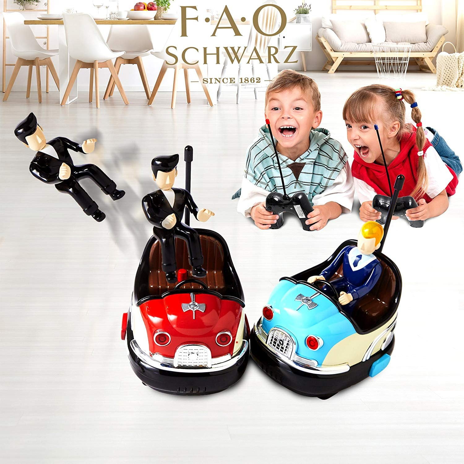 fao schwarz nostalgic model remote control bumper car set