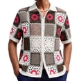 thumbnail image 1 of Men's Cardigan Sweaters Quarter Zipper Knitted Pullover Top Short Sleeve 100% Polyester, 1 of 9