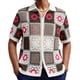 thumbnail image 2 of Ceisia Men's Floral Granny Square Patchwork Open Knit Short Sleeve Cardigan Casual Summer Top Multicolor XXXL Gifts, 2 of 9