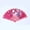 Rose Red, variant on 1Pc Floral Folding Hand Fan Vintage Handheld Silk Cloth Fans with Different Flower Patterns for Chinese Dance Party Wedding