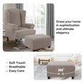 thumbnail image 4 of H.VERSAILTEX 1-Piece Jacquard Spandex Ottoman Stretch Slipcover, Taupe, 4 of 7