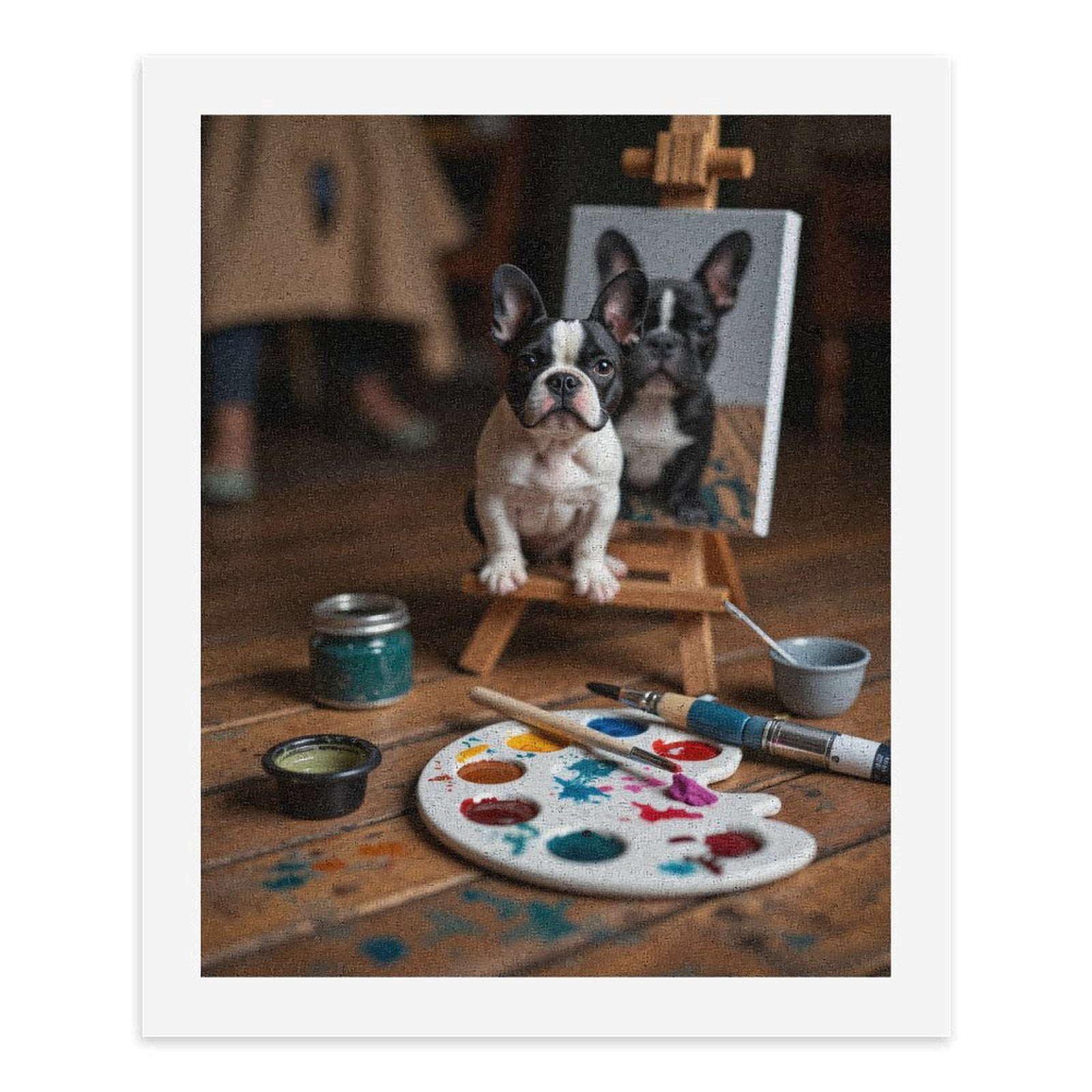 Paint By Numbers Kit for Adults Beginner - DIY Puppy Painting Art Studio Scene Canvas Painting Kits for Adults, Frameless Paint By Number for Adults for Home Wall Decor 16x20 Inch