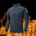 thumbnail image 3 of ZCFZJW Men's Quarter-Zip Polar Fleece Jacket, Big and Tall Regular Fit Casual Long Sleeve Half Zip Fleece Pullover Sweaters Thermal Golf Sweatshirt Dark Gray M, 3 of 7