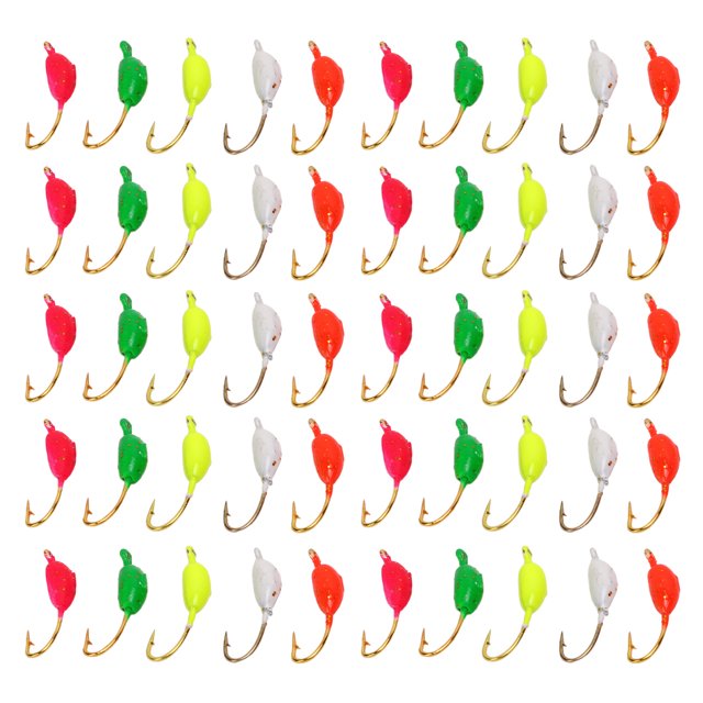 Juego de 50 Uds de anzuelos de Pesca JadeshayMX Coloridos para Pesca en Hielo