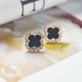 thumbnail image 3 of Pendientes de trébol clásicos, bonitos pendientes de moda sencillos con diamantes de imitación, joyería femenina con temperamento de celebridades en línea, 3 of 5