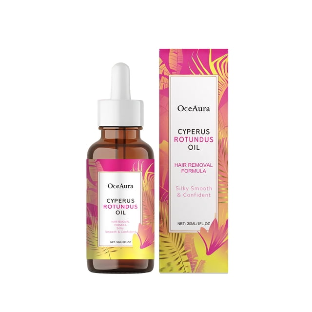Aceite OceAura Cyperus Rotundus 1-3X para la depilación, cuidado de la piel suave y tersa, hidratación profunda, inhibición del crecimiento del vello, aceite para después del afeitado.