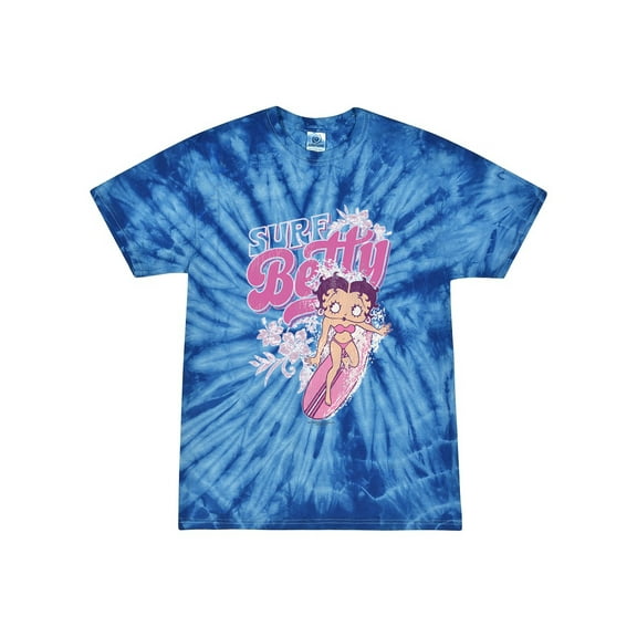 Wild Bobby Shore Surfer Betty Boop Betty Boop Tie-Dye T-Shirt, Spider Royal, X-Large