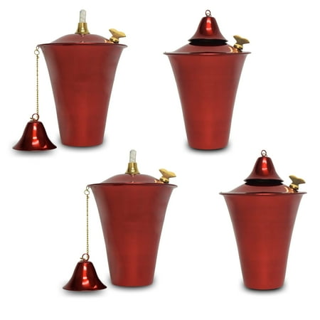 Legends International Kona Style Tabletop Tiki Torch Cranberry - 4 Pack