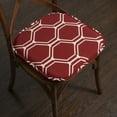 thumbnail image 3 of Mirage Hexagonal Print Memory Foam Chair Pads 2 Pack Wine/White, 3 of 5