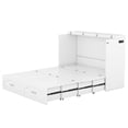 thumbnail image 5 of Full Size Murphy Bed Wall Bed with drawer and a set of Sockets & USB Ports, Pulley Structure Design, White, 5 of 9