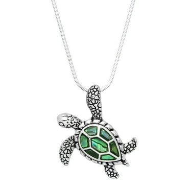 Men's Viking Turtle Totem Necklace - Sea Turtle Pendant With 23.6" Chain, Gothic Amulet Jewelry