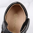 thumbnail image 6 of uikmnh Girls Black Leather Mary Jane School Shoes Kids Uniform Dress with Bow Embroidery Size:2.5, 6 of 7