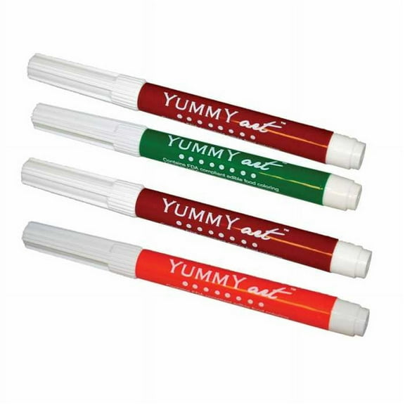 Easter Color Set Edible Ink Markers (4 Pack, Standard Tip) - Brown, Green, Red, Pink