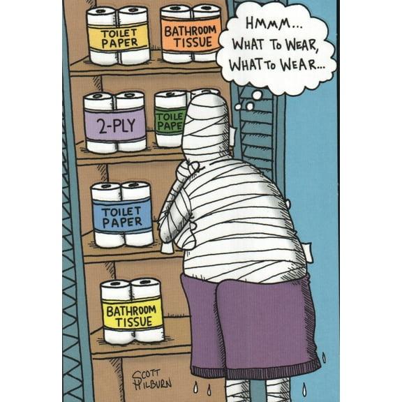 Mummy Toilet Paper Chopping Halloween Card