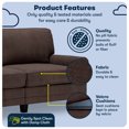 thumbnail image 3 of Serta Copenhagen 73" Rolled Arm Sofa with Removable Covers Dark Brown, 3 of 16
