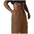 thumbnail image 7 of asjyhkr Men Cargo Pants with Multi Pockets Drawstring Elastic Waist Outdoor Hiking Work Pants, 7 of 7