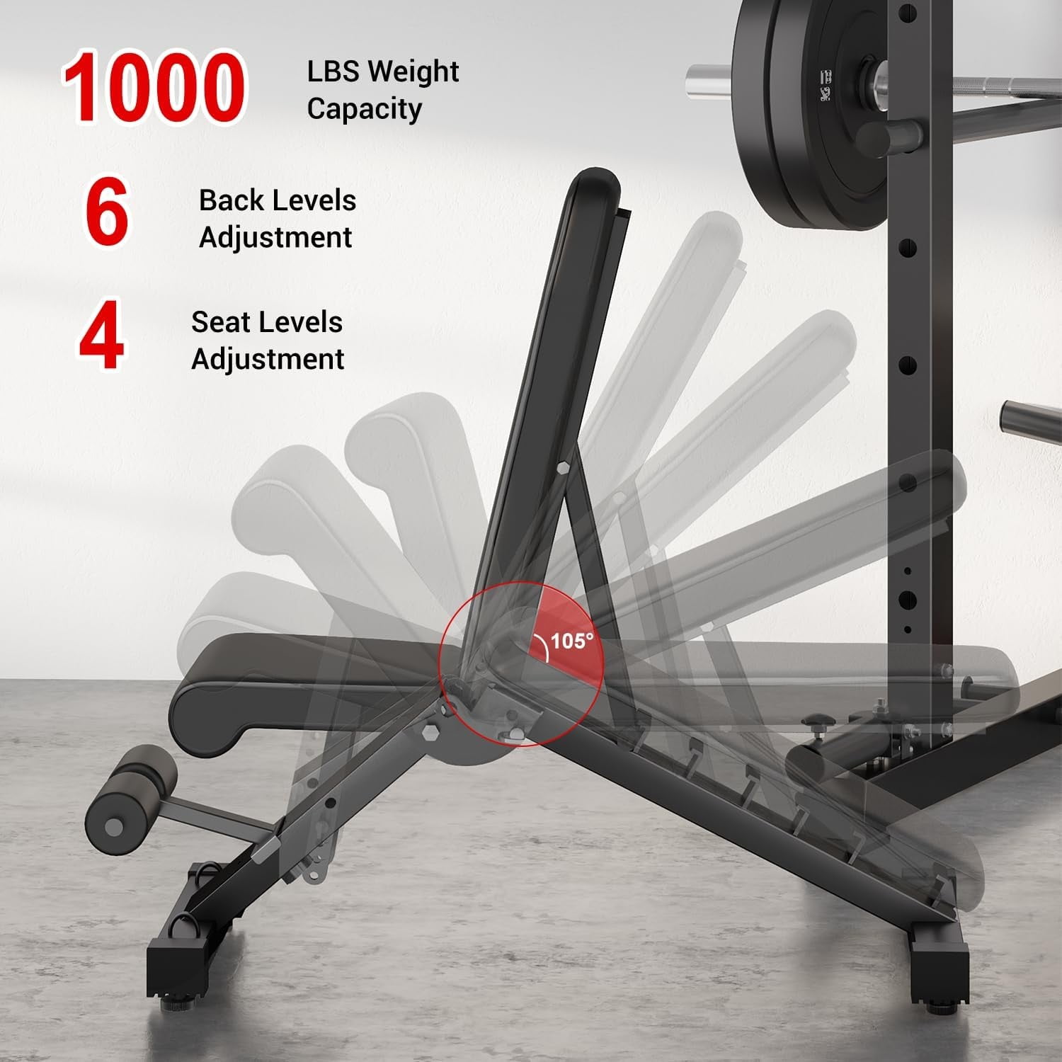 Power Cage, 2000LBS Squat Rack with LAT Pulldown, Multi-Function Weight Cage Strength Training Machine, Workout Cage with More Attachments for Home Gym Garage