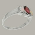 thumbnail image 3 of LBG British Made 9k White Gold Natural Garnet & Opal Womens Statement Ring - 33 size options - Size 6.75, 3 of 6