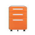 thumbnail image 2 of Tcbosik File Cabinet with Lock and Wheels, Metal Filing Cabinet with 3 Drawers for Legal/Letter/A4 Size, Fully Assembled Except Wheels, Orange, 2 of 7