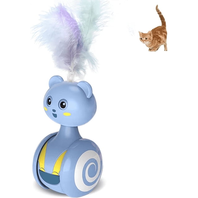 Juguetes para gatos interactivos para gatos de interior, juguetes de plumas para gatos, juguete de rompecabezas para gatos, juguete automático para gatos, juguetes para gatos de interior, (a