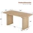 thumbnail image 2 of 62" Large Dining Table, Set for 6-8 People, Kitchen Dining Table with Grille Design, Suitable for Dining, Home, Office, Living Room, 2 of 6