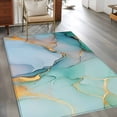thumbnail image 3 of Teal Marble Area Rugs 4x6 for Living Room, Abstract Art Modern Geometric Golden Non Slip Washable Rug Runner, Low Pile Indoor Floor Carpet Mat Bathroom Rugs for Bedroom, Kids Room, 3 of 9