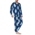 thumbnail image 2 of Sikiie Beautiful King Penguin Pattern Mens Pajama Set, Soft Warm Long Sleeve Sleepwear, Cozy Button-Down Pjs for Men-, 2 of 7