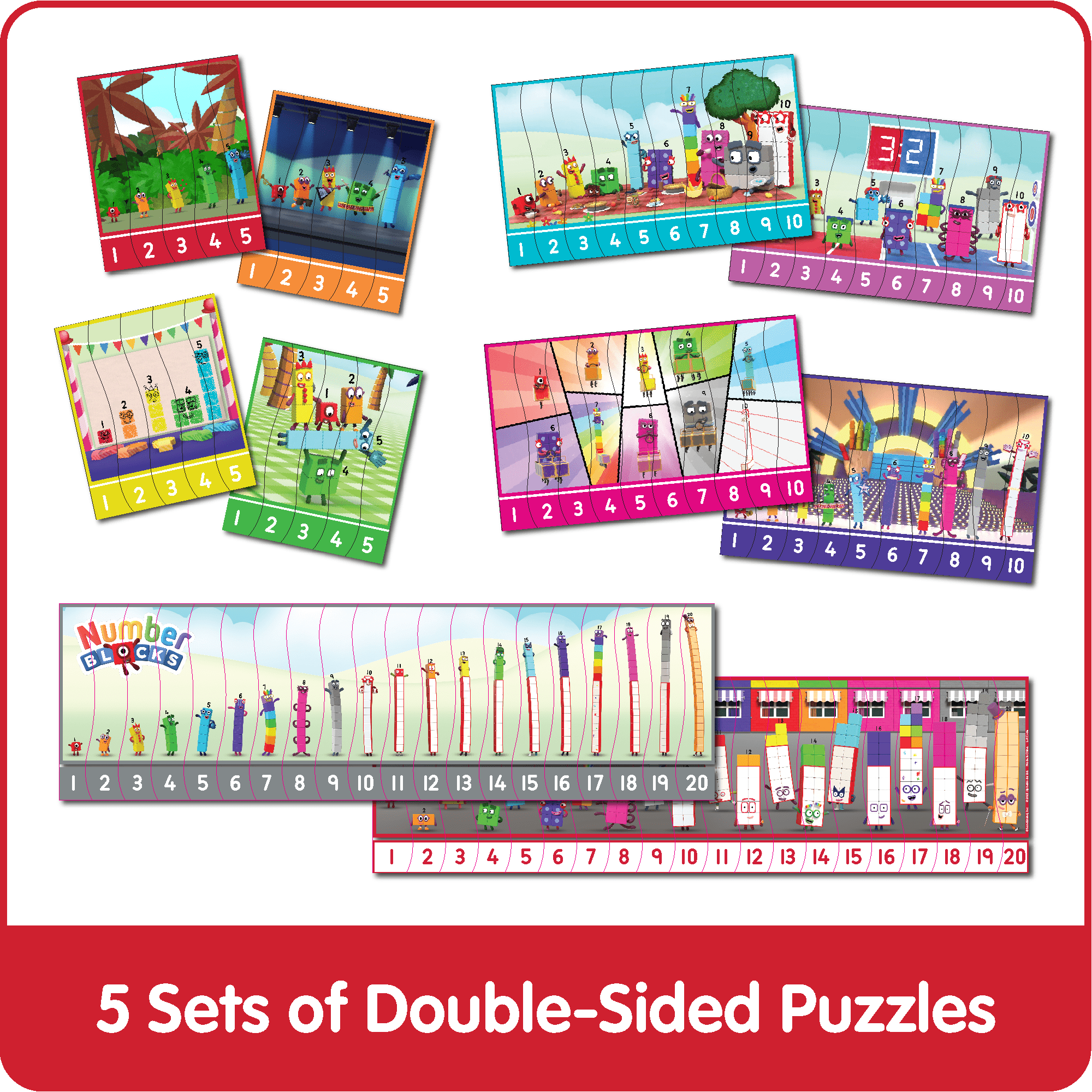 hand2mind Numberblocks® Sequencing Puzzle Set, Sequencing Number Puzzles, Math Puzzles