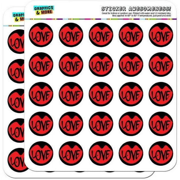 Lips Love Valentines Anniversary Wedding 50 1" Planner Calendar Scrapbooking Crafting Stickers